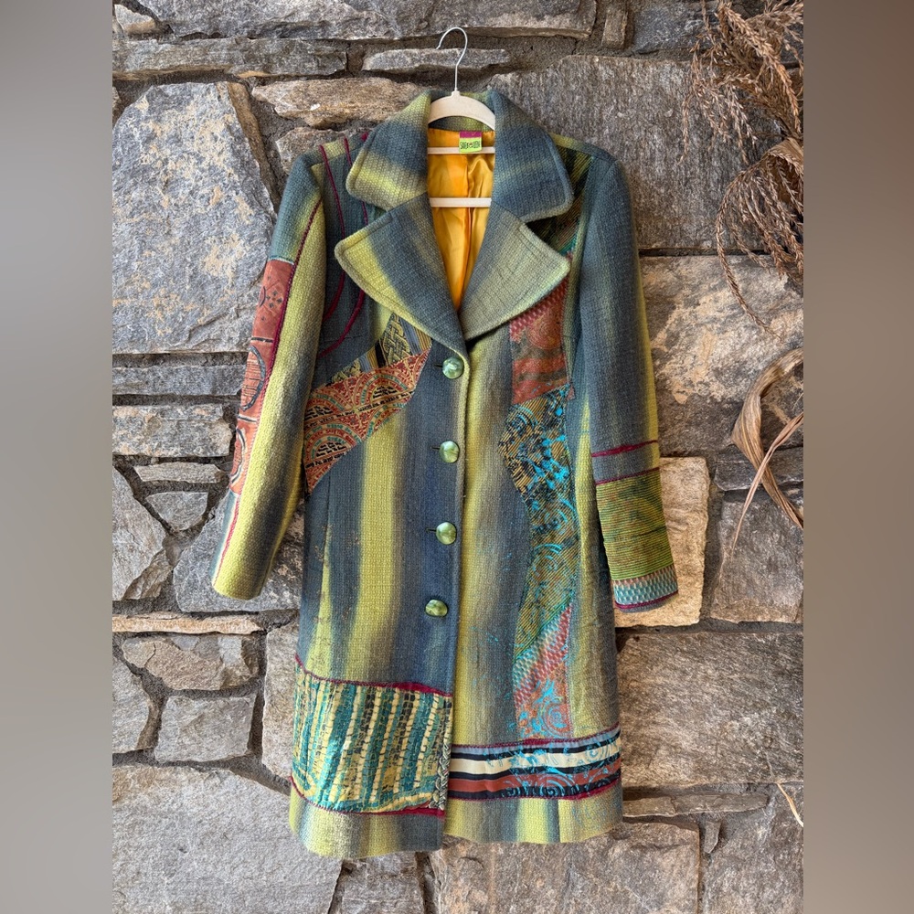Save The Queen Multicolor Artistic Trench Coat